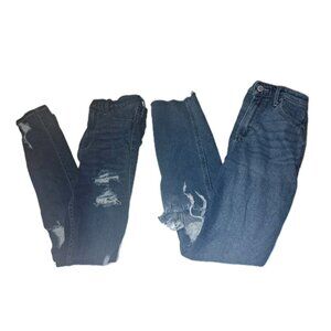 Hollister Women's Size 1R Blue Jeans 25x28 AND 1R 25x27 Raw Hem Jeans LOT OF TWO